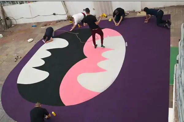 Tapete personalizado terminado listo para entrega — fábrica de tapetes Mas Color Tapetes Bogotá